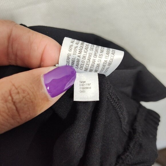 A New Day Black One Shoulder Crop Top Women Size XS Ruffle Neckline Banded Hem - Picture 8 of 8